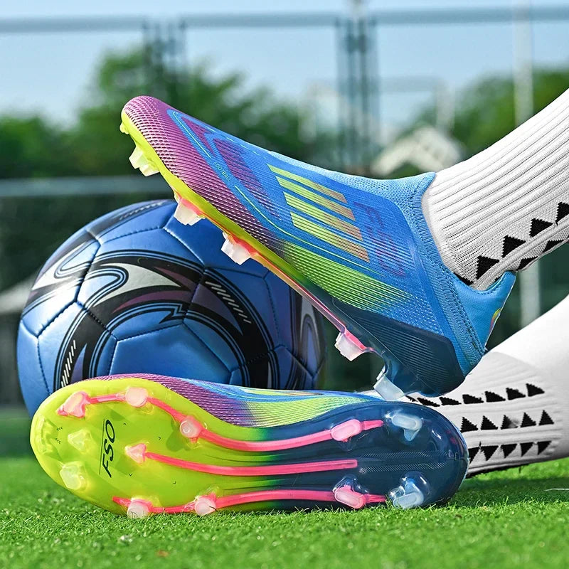 New Men Football Boots Outdoor Sport Training Soccer Shoes Match Boys Adult Cleats Breathable Non Slip Long Spikes Comfortable