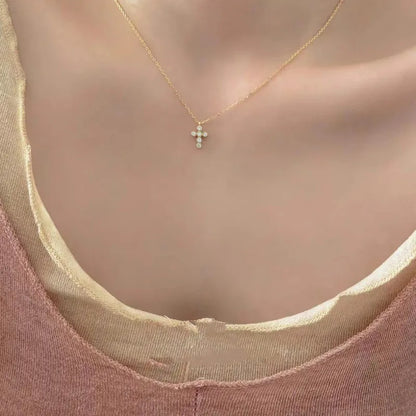 New 100% 925 Sterling Silver Zircon Cross Necklaces Pendant Fashion Sterling Silver Jewelry Statement for Women Bijoux
