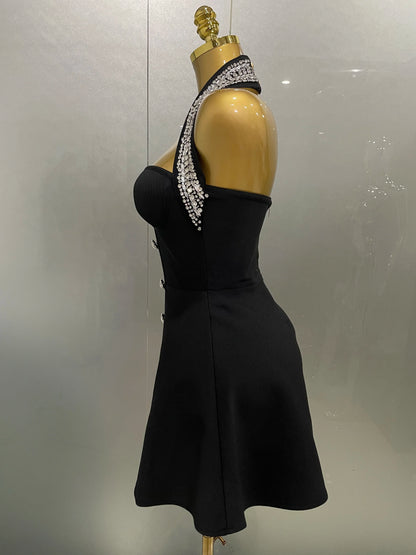 2025 Women Black Sexy Off the Shoulder Shinning Crystal Bodycon Bandage Long Dress Gloves Elegance Celebrate Evening Party Dress