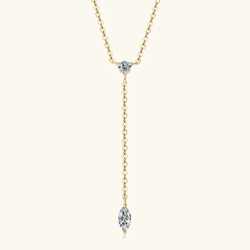 0.4cttw Marquise/round Cut Moissanite Necklace for Women D Color Luxury Pendant 925 Sterling Silver Jewelry Wholesale