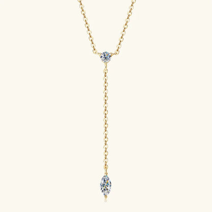 0.4cttw Marquise/round Cut Moissanite Necklace for Women D Color Luxury Pendant 925 Sterling Silver Jewelry Wholesale