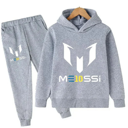 Autumn Football Star Messi 3-12Y Children Hoodies Sets Pants Suit 2 Pcs Sets Kids Boy Girl Clothing Casual Fashion Tracksuits