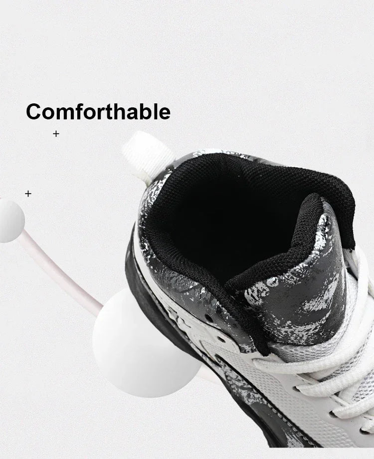 2025 Basketball Shoes for Kids Sneakers New Boys Brand Thick Sole Non-slip Children Sports Shoes Child Boy Basket Trainer Shoes