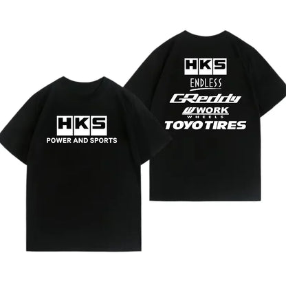 2025 Japan JDM Modified Car HKS ENDLESS Work Pure  Tshirt Men Women Short Sleeve Big Size Crewneck Top Man Tees Unisex