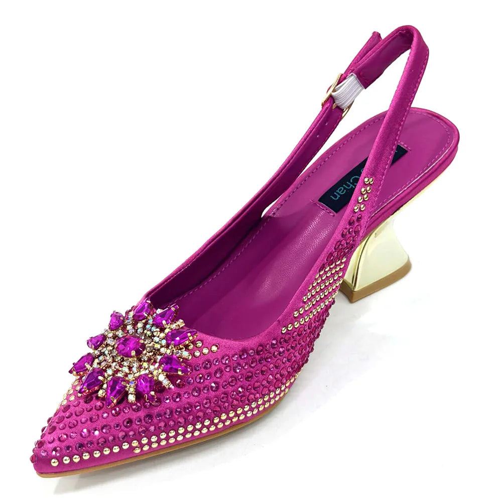 Elegant Women's Shoes and Bag Sets Wedding Party Bags and Shoes Comfortable Mid Heel Shoes Commuting Shoes for Women