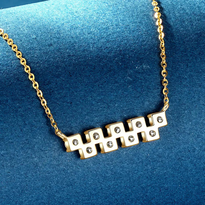 Certified 9 Stones Moissanite Pendant Necklace For Women Collar Plata 925 Sterling Silver Necklaces Exquisite Jewelry Gift