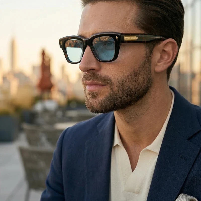 Top Quality Luxury Brand Original Sunglasses Handmade Thick Acetate Men Eyewear Designer Women Outdoor UV Protective Sunglass