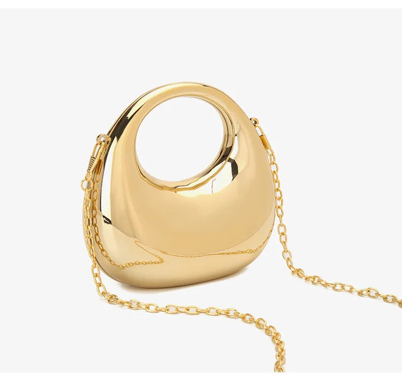 Mini Acrylic Dinner Bag Women's Crossbody Chain Handbag New Arrival Elegant Folded Underarm Bag with Magnetic Buckle Clutch