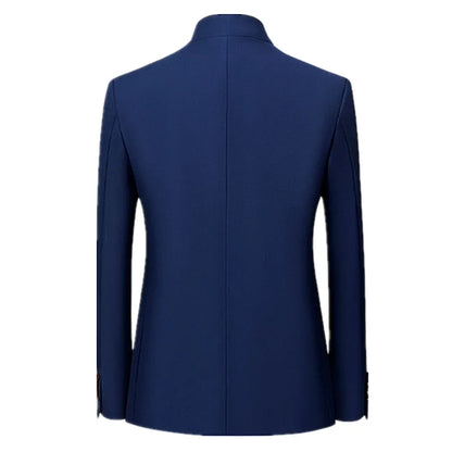 2026 Men's Chinese Style Long Sleeve Suit Jacket Korean Fit Formal Wear Asian Sizes L-7XL in Red White Black Yellow Blue Coat