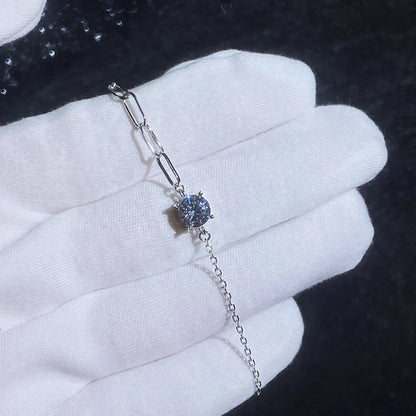 Dainty Full 2/2.5/3mm D Color Moissanite Diamond Link Bracelet for Woman 925 Silver Plated 18k Adjustable Chain Bracelets