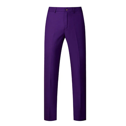 2026 New Men's Rose Red Trousers, Asian Size Blue Formal Pants, Black Pantalon Hombre.