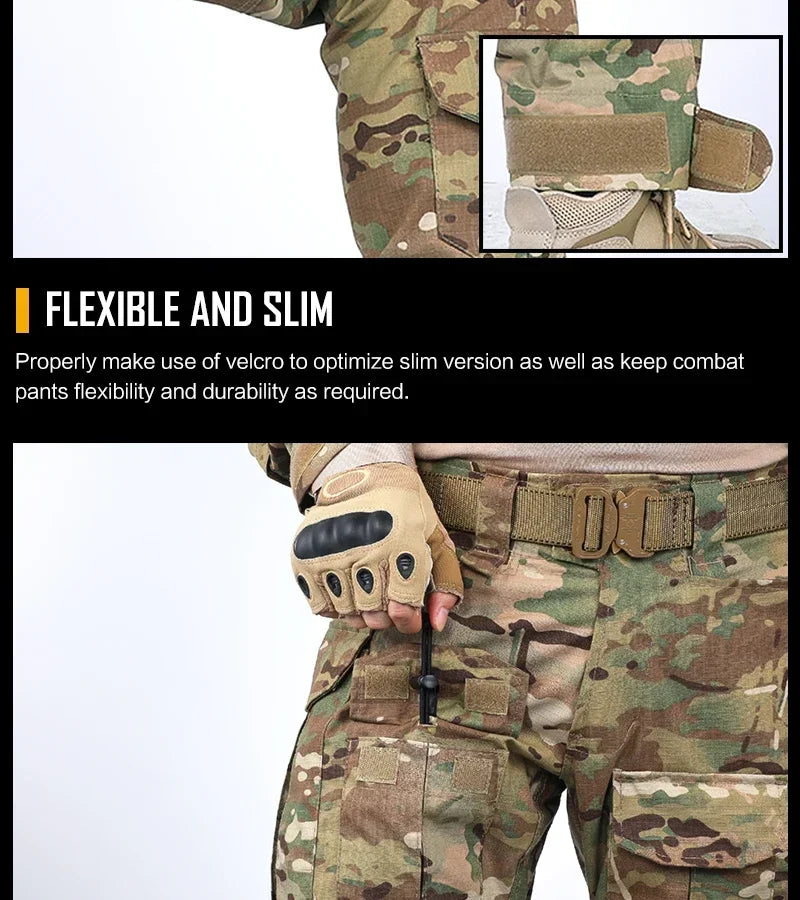 G3 Cargo Pants Men Hiking Pants with Pads camouflage Tactical Pant Streetwear Multicam Hunting Pants Gen3 Mens Clothing New