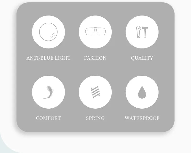 New Metal Eyeglasses Square Frame Business Casual Anti-blue Light Reading Glasses Men's Prescription Customized 6915