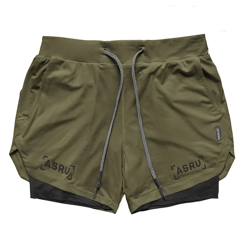 Men's Summer Quick Dry Running 2 in 1 Shorts Sports Jogger Short Pants Male Gym Fitness Workout Sweatpants Plus Size M-5XL