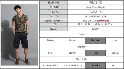 Camouflage Shorts Male Military Clothing Style Army High Quality Mens Cargo Shorts Cotton Multi Pockets Breeches Bermuda Cargo