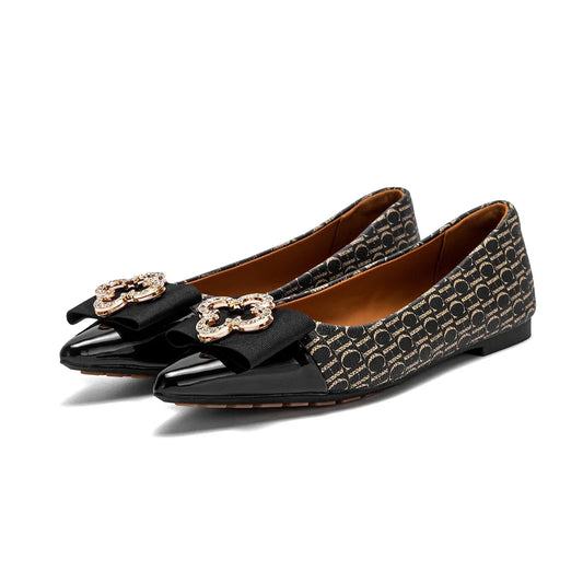 Flat Shoes 2025 Women's  New Pointed Shoes Bow Flat Shoes Woman Commuter