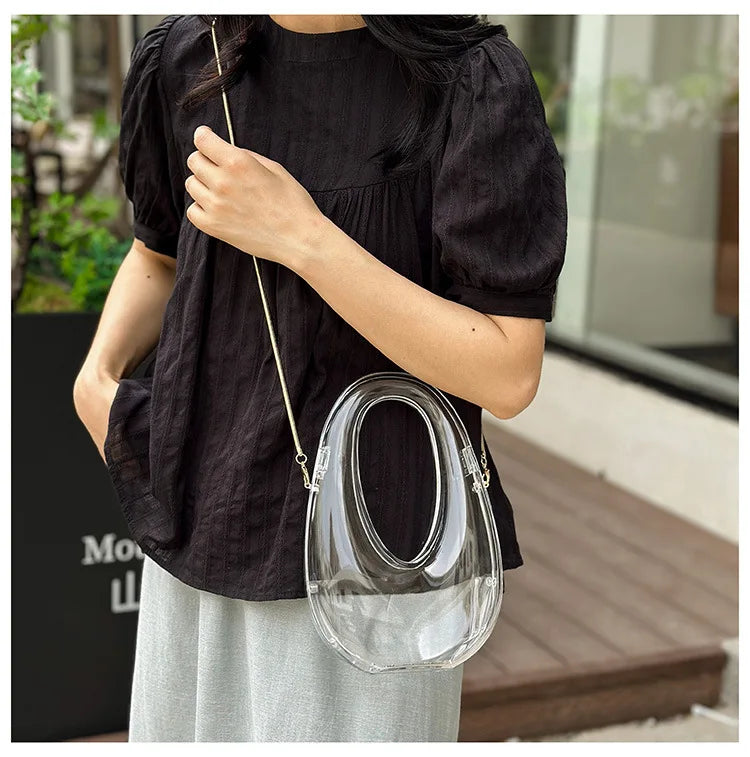 Acrylic Going Out Handbag Ins Famous Fashion Glossy Women's Dinner Bags Diagonal Span Wrist Bag Shoulder Messenger Bag