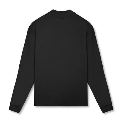Oversized Long Sleeve Running T-shirts Mens Turtleneck Dropped Shoulder Loose Sports Fitness T Shirt Gym Bodybuilding Tops Tees