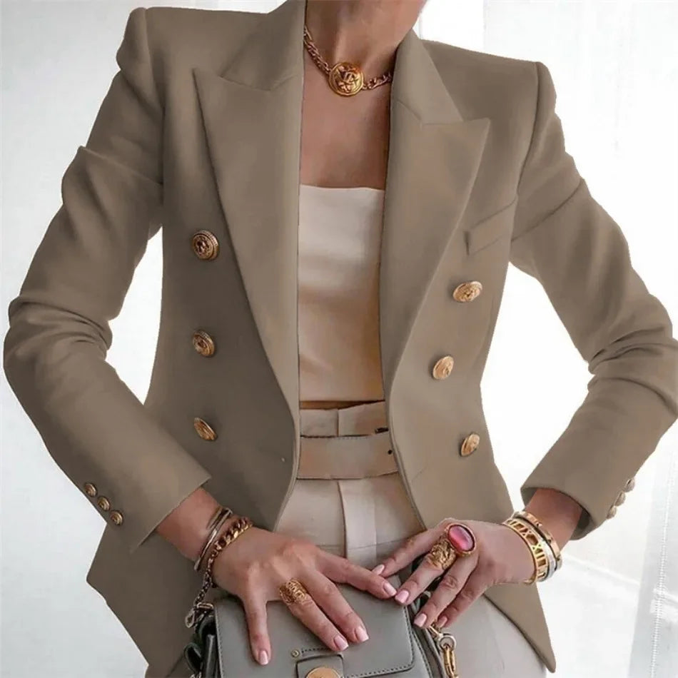 Women's Korean Fashion Long Sleeve Blazer Casual Loose Office Coat Spring Autumn Versatile New Clothing