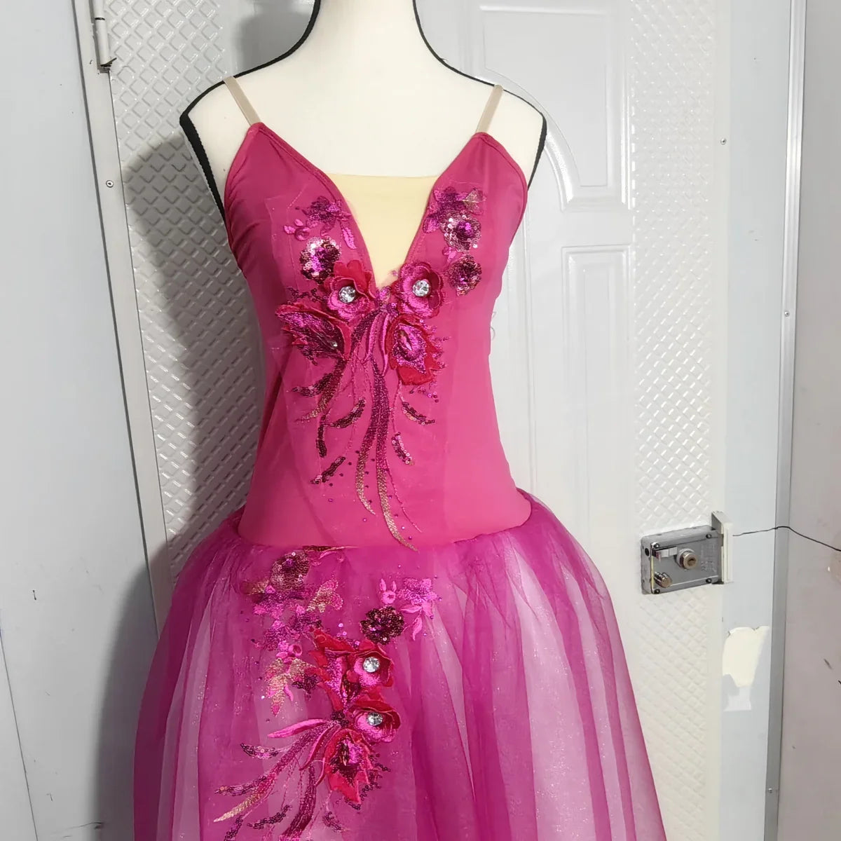 Long Ballet Tutu Skirts Flower Lace Dress Performance Costumes Princess Dance Practice Romantic Dress