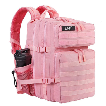 45L Tactical Backpack for Men and Women Large Athlete Gym Bag Outdoor Sports Hiking Survival Rucksack with Bottle Holder