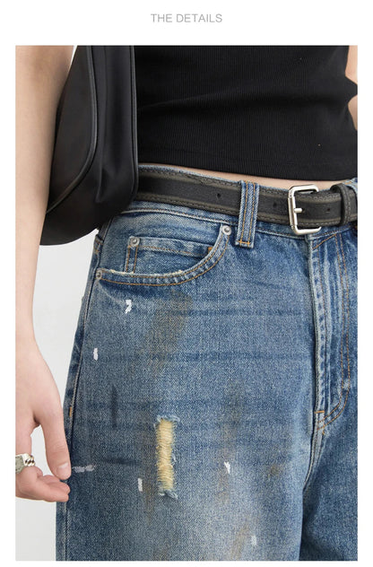 Women Jeans Loose Casual New Retro High Waisted Straight Leg Wide Leg Denim Pants Female Trousers Summer 2025