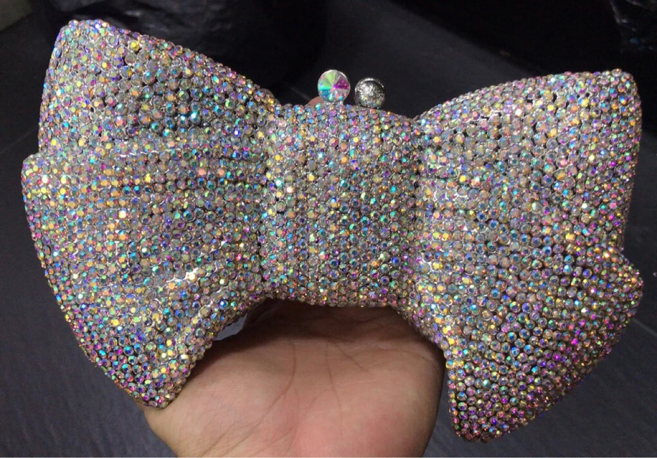 Bow Hollow out Crystal Banquet Wedding Party Dress Bag Rhinestone Luxury Designer Handbag Stone Elegant Bow Clutch Purse Bag