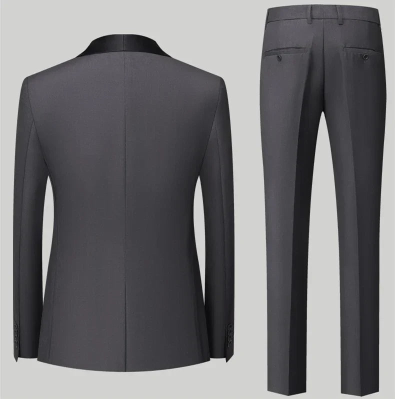 Red Men's Suit 3 Piece, Wedding Party Dress Jacket with Pants Vest, Blue, Green, Gray, Black Available, Asian Size M-5XL 6XL