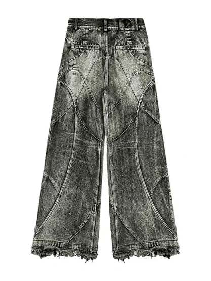 Vintage Y2k Streetwear Punk Hip Hop Jeans Women Pants Grunge Baggy Ripped Denim Trousers Gothic Distressed Wide Leg Jeans Goth