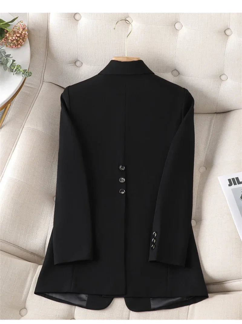 2024 New Green Blazer Women Formal Coat Female Long Sleeve Single Button Straight Jacket Office Ladies Work Wear Blazer Tops 4XL