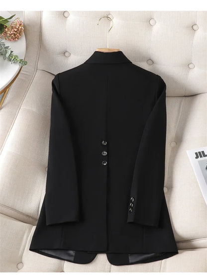 2024 New Green Blazer Women Formal Coat Female Long Sleeve Single Button Straight Jacket Office Ladies Work Wear Blazer Tops 4XL