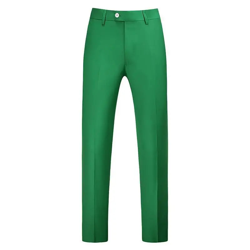 19 Colors High Quality Men's Solid Color Slim Fit Suit Pants Fashion Formal Business Social Groom Wedding High End Trousers