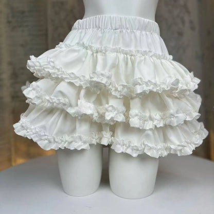 Women Cute Lace Ruffles Party Mini Skirts Harajuku Y2k Faldas Mujer Lolita Style Princess Vintage Cake Skirt Sweet Kawaii