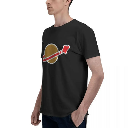 Classic Space Logo 100% Cotton T-shirt Male Classic T Shirts Men Round Neck Short Sleeve S-6XL