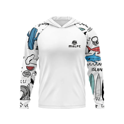 Men Hood Fishing Shirt long sleeve fishing t shirt uv protection Fishing Apparel