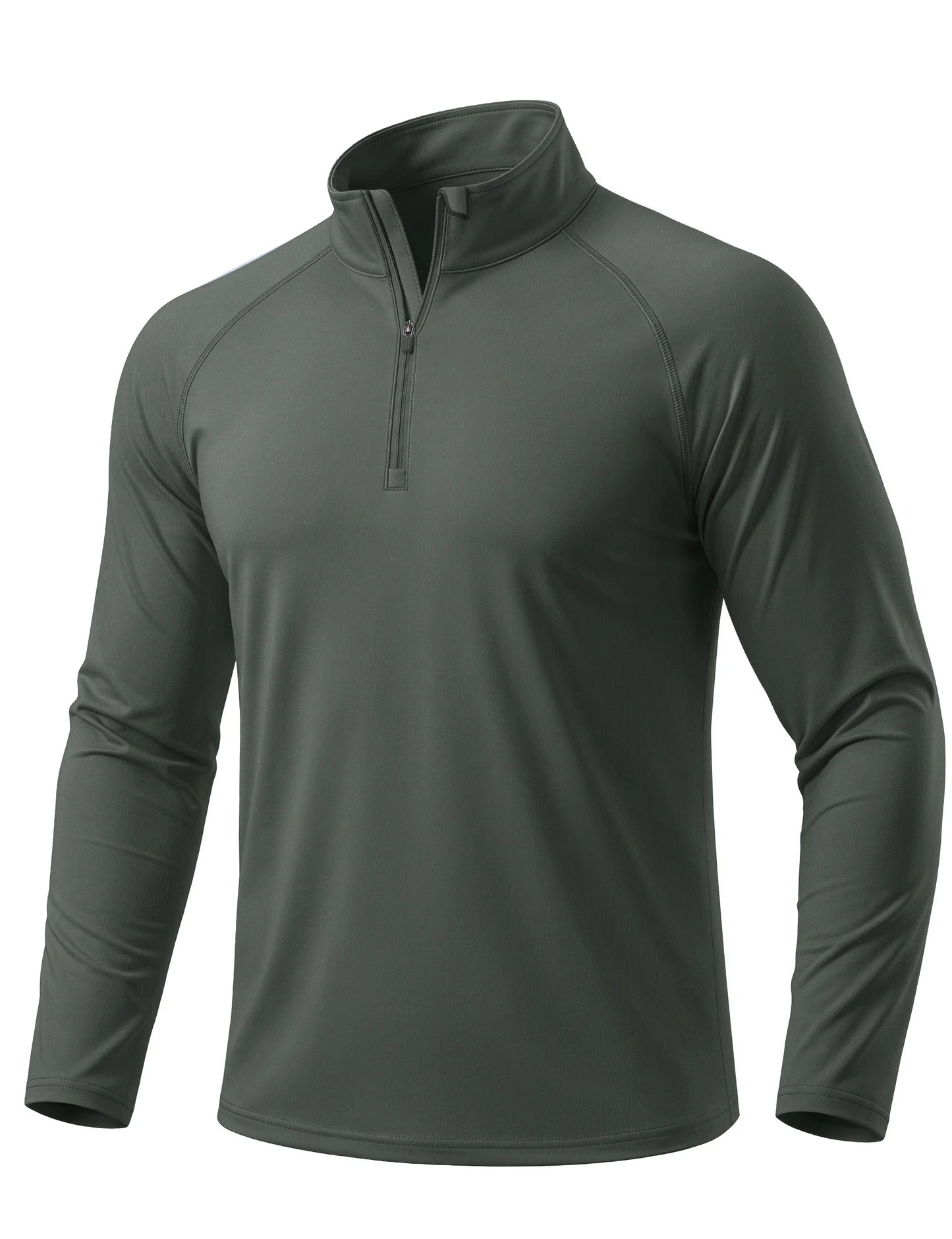Men's Lightweight Long Sleeve T-Shirt UPF50+ Sun Protection Quick Dry Zip Neck Casual Summer Top