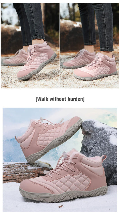 New Winter Booties Outdoor Waterproof Barefoot Boots For Men Ankle Boots Plush Warm Snow Shoes Non-slip Casual Sneakers Big Size