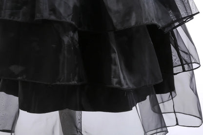Wednesday Cosplay For Girls Costume Movie Addams Dresses for Girl Kids Mesh Party Dresses Halloween Carnival Costumes 4-12Yrs