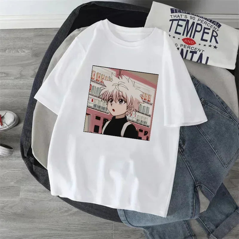 Anime Hunter X Hunter T-shirt Japan Manga Hisoka Killua Zoldyck Kawaii Funny T Shirts Kurapika Devil Eye Short Sleeve Tee Tops