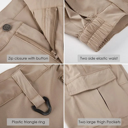 Men’s Lightweight Hiking Pants Quick Dry Water Resistant Tactical Work Outdoor Fishing Cargo Trousers