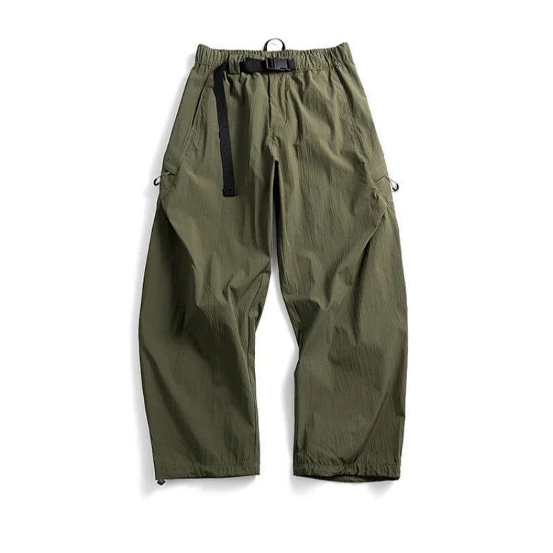 Mens Outdoor Water Resistant Quick Dry Cargo Jogger Pants Loose Fit Lightweight Breathable Streetwear Trendy Summer Casual Baggy