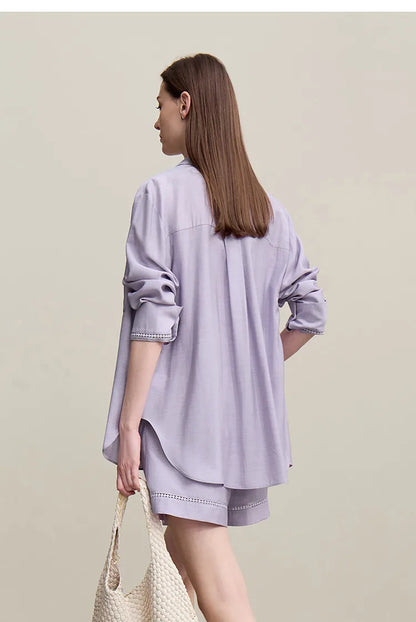 Woman Trousers 2026 Autumn New Hollow Lace Loose Shirt Separate Casual Shorts Versatile Wide-leg Women's Pants 12641014