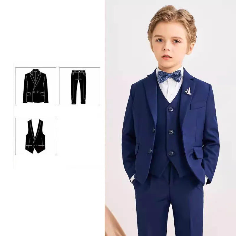 Flower Boys Suit For Wedding Teenager Kids Formal Ceremony Tuxedo Dress Children Photograph Blazer Party Performance Costume