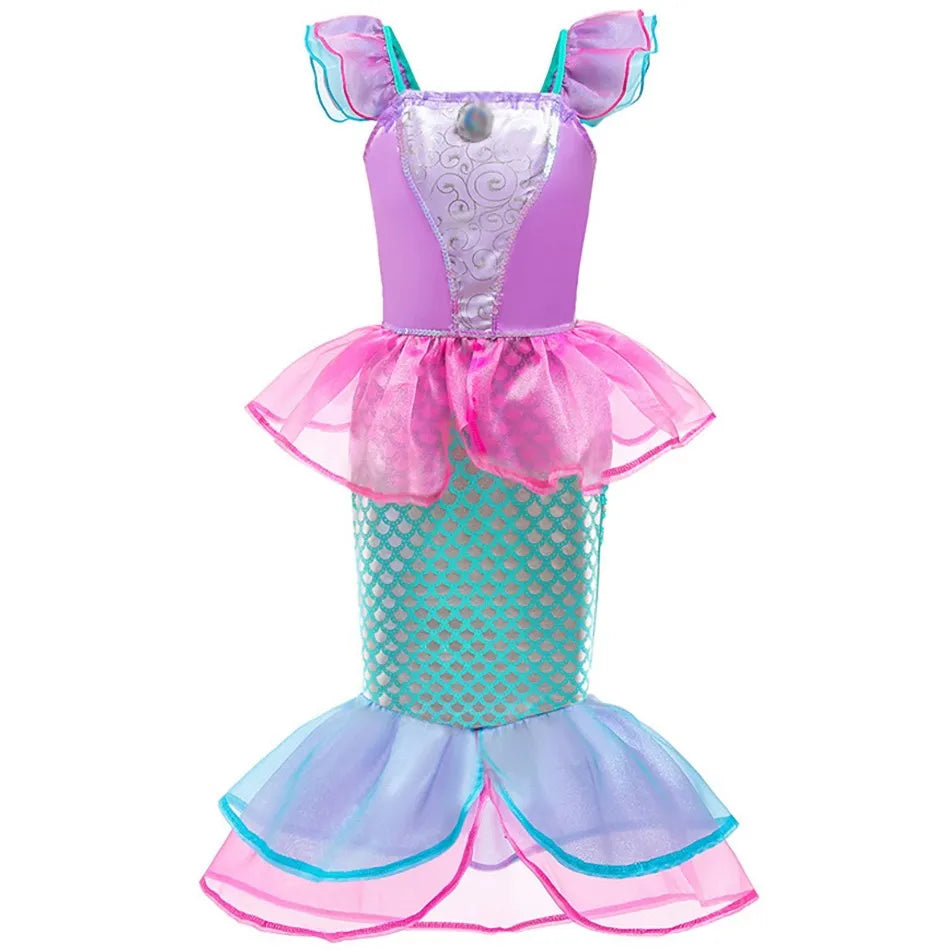 Girls Elsa Anna Dress Children Princess Carnival Dress Kids Jasmine Rapunzel Pageant Flower Disguise Birthday Cosplay Costume