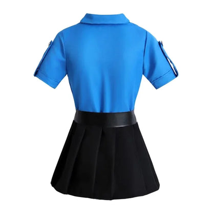 3-12 Years Police Costume Justice Superhero Blue Officer Dress Dressup Costume Halloween Role Play Christmas Birthday Gift Party