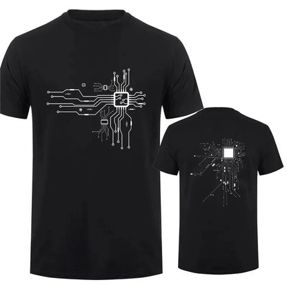 Brand New Men's T-Shirt O-Neck Men T-shirt for Male T Shirts CPU Processor Circuit Diagram Print Man Tops Tees Tshirt Clothing