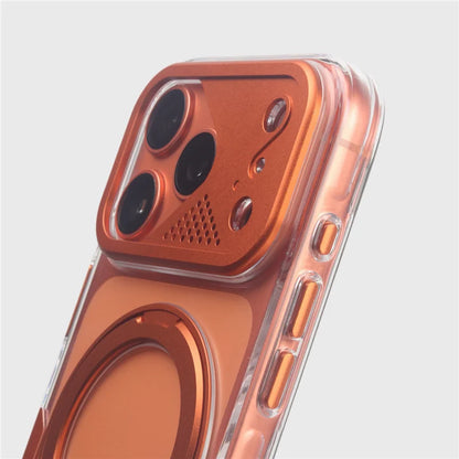 Mecha-style 360° Rotating Magnetic Bracket Case For iPhone 17Pro 17 17 Pro Max For Magsafe Clear Shockproof Stand Holder Cover