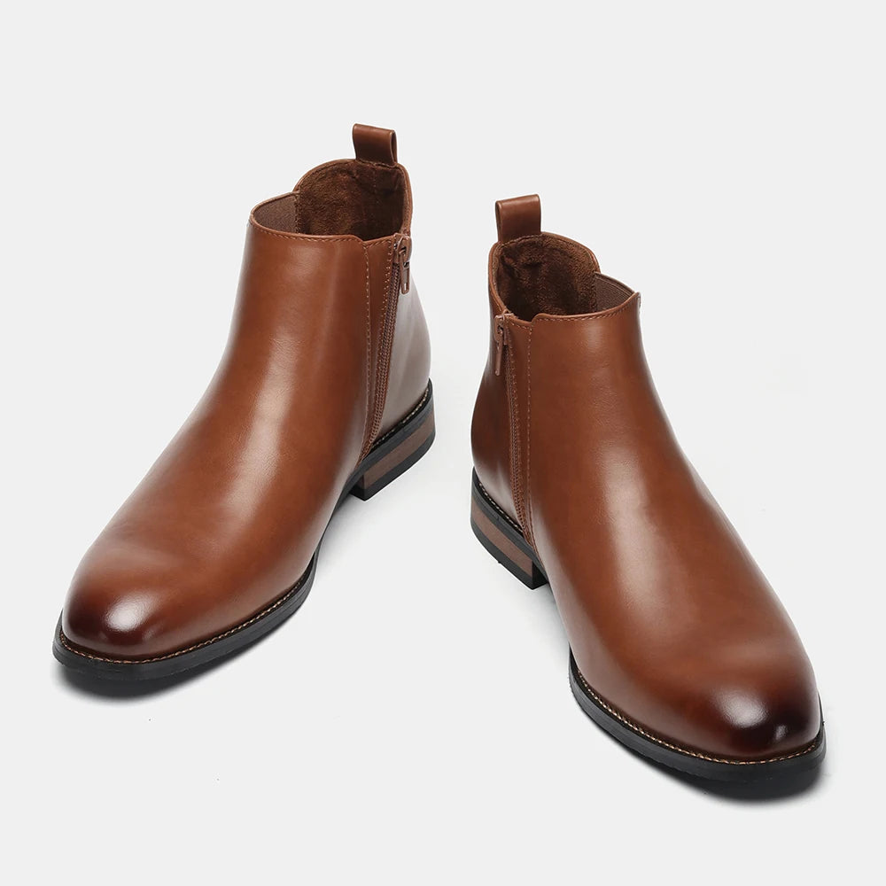 Chelsea Men Boots Fashion Brand Comfortable Leather Ankle Boots