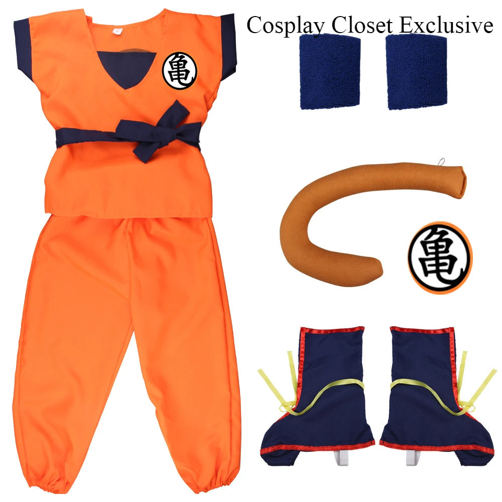 Anime Cosplay Hero Wu kong Uniform Gui Wu For Girls Boys Wigs Full Set Shoe Anime Son Goku Cosplay Costume Carnival Halloween