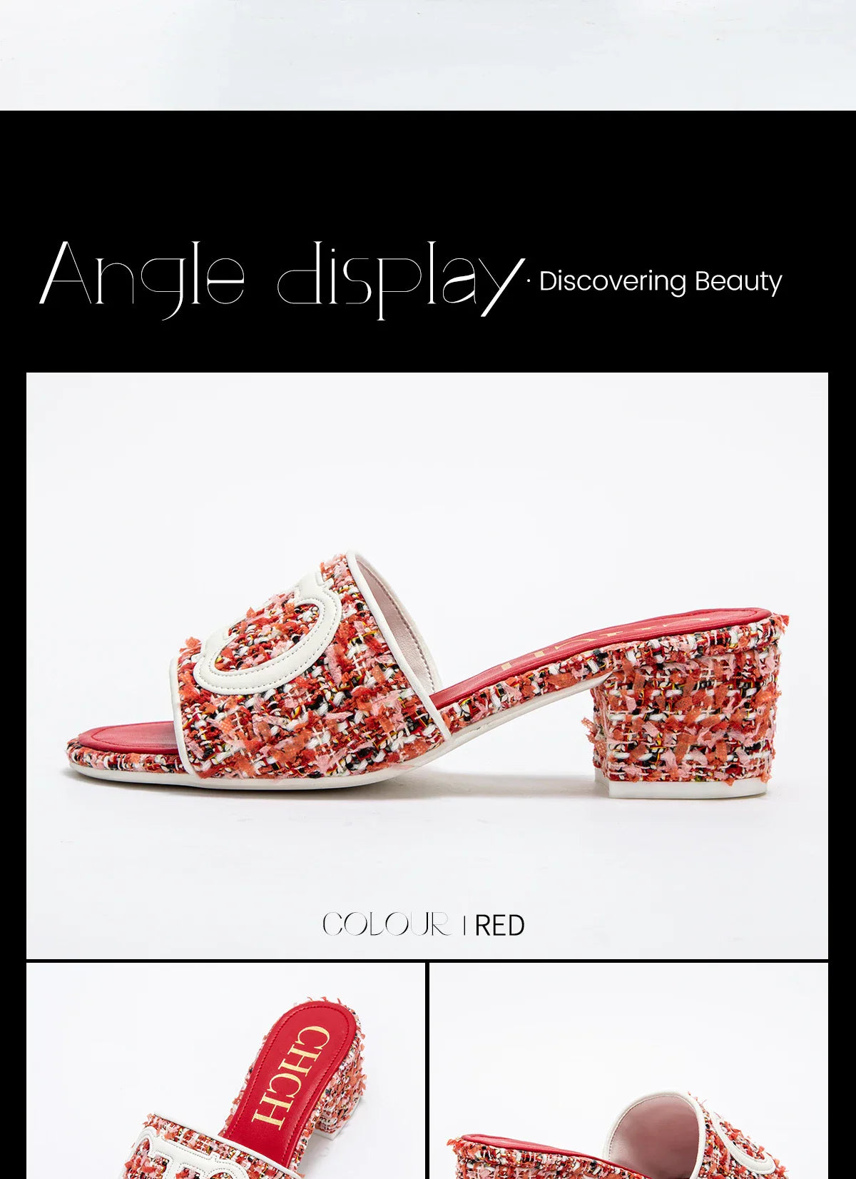 Slippers New summer Brand Fabric Low Heel Sandals Outdoor Business Commuter Women's Shoes 2024